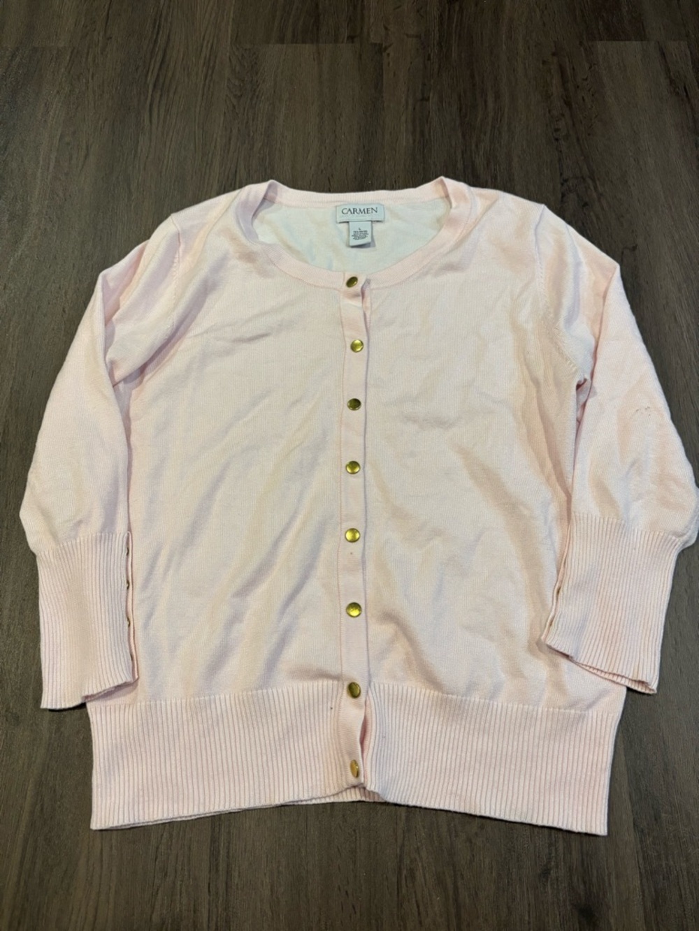 Carmen Soft Pink Button-Up Cardigan